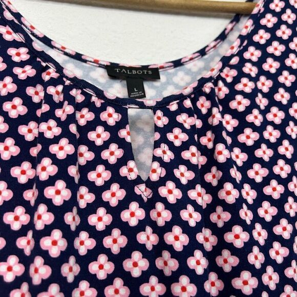 Talbots Floral Maxi Dress Knit Sleeveless Cut Out Cotton Modal Cottage Size S - Picture 4 of 13